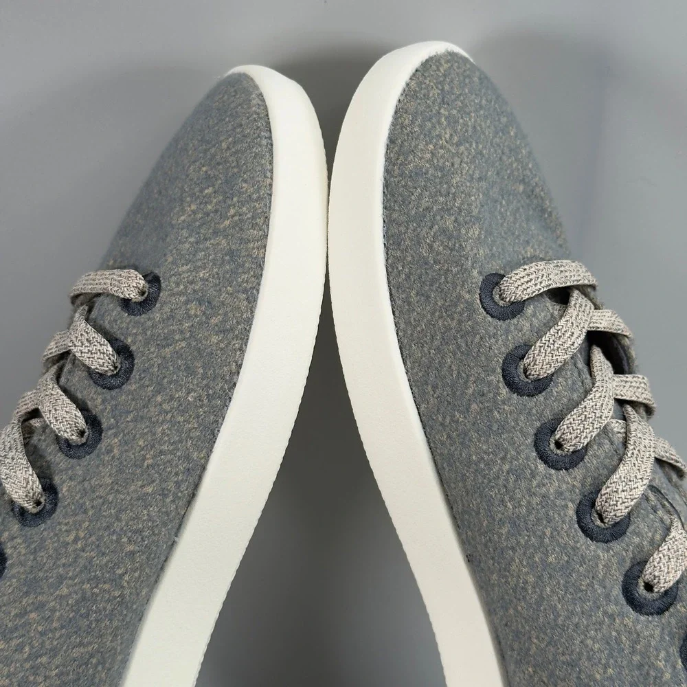 Allbirds Wool Piper Mids Womens 10 Sneakers‎ Gray Blue White Lace Up Shoe